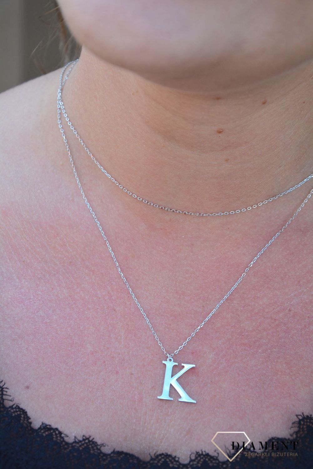 Srebrny naszyjnik Literka K DIA-NSZ-3551K-925.jpg