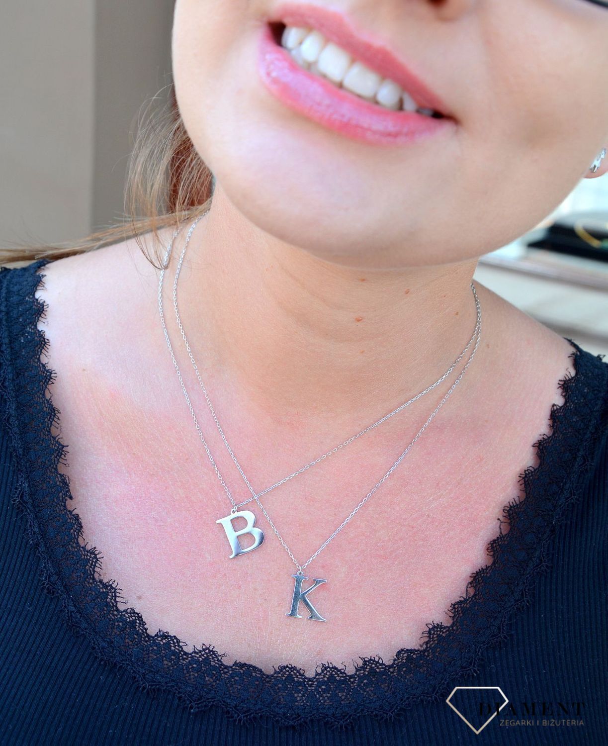 Srebrny naszyjnik Literka K DIA-NSZ-3551K-925.jpg