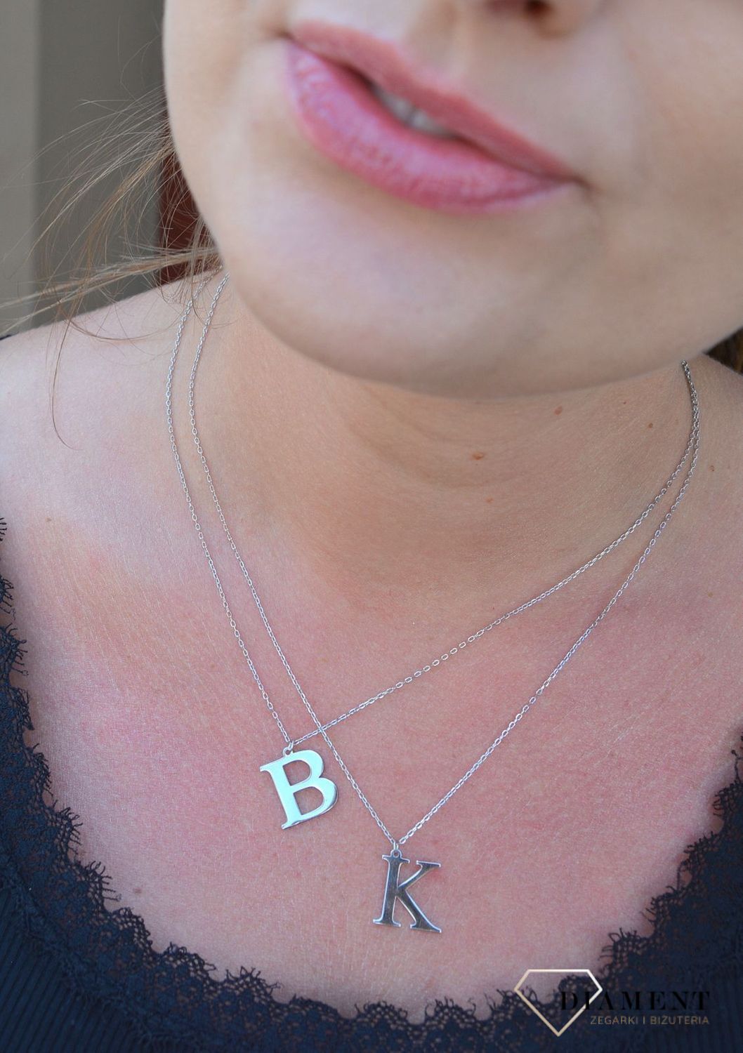 Srebrny naszyjnik Literka K DIA-NSZ-3551K-925.jpg