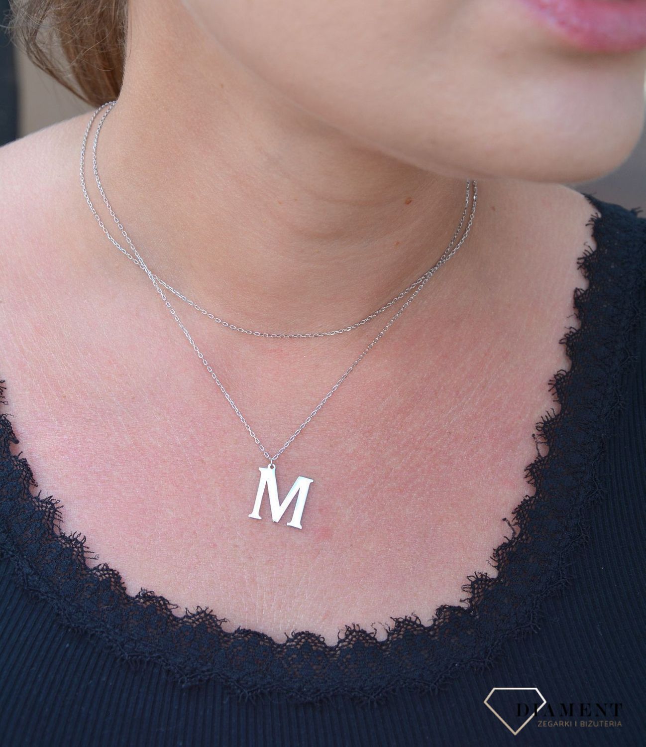 Srebrny naszyjnik Literka M DIA-NSZ-3551M-925.jpg