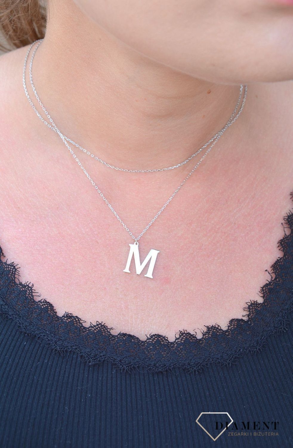 Srebrny naszyjnik Literka M DIA-NSZ-3551M-925.jpg
