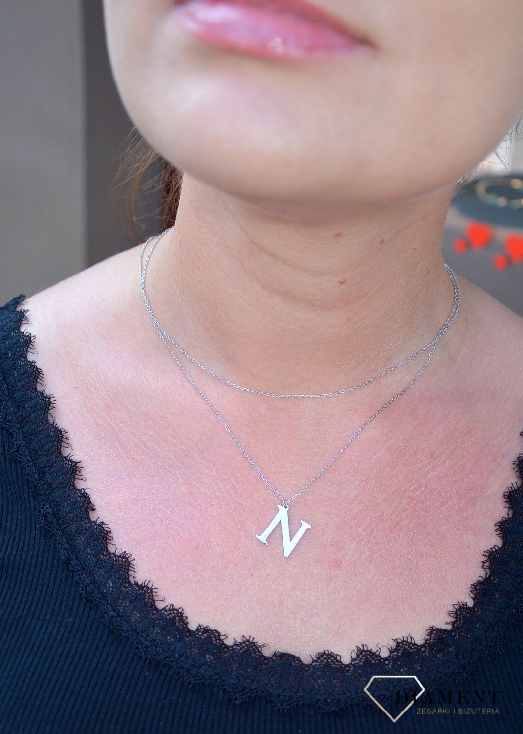 Srebrny naszyjnik Literka N DIA-NSZ-3551N-925.jpg