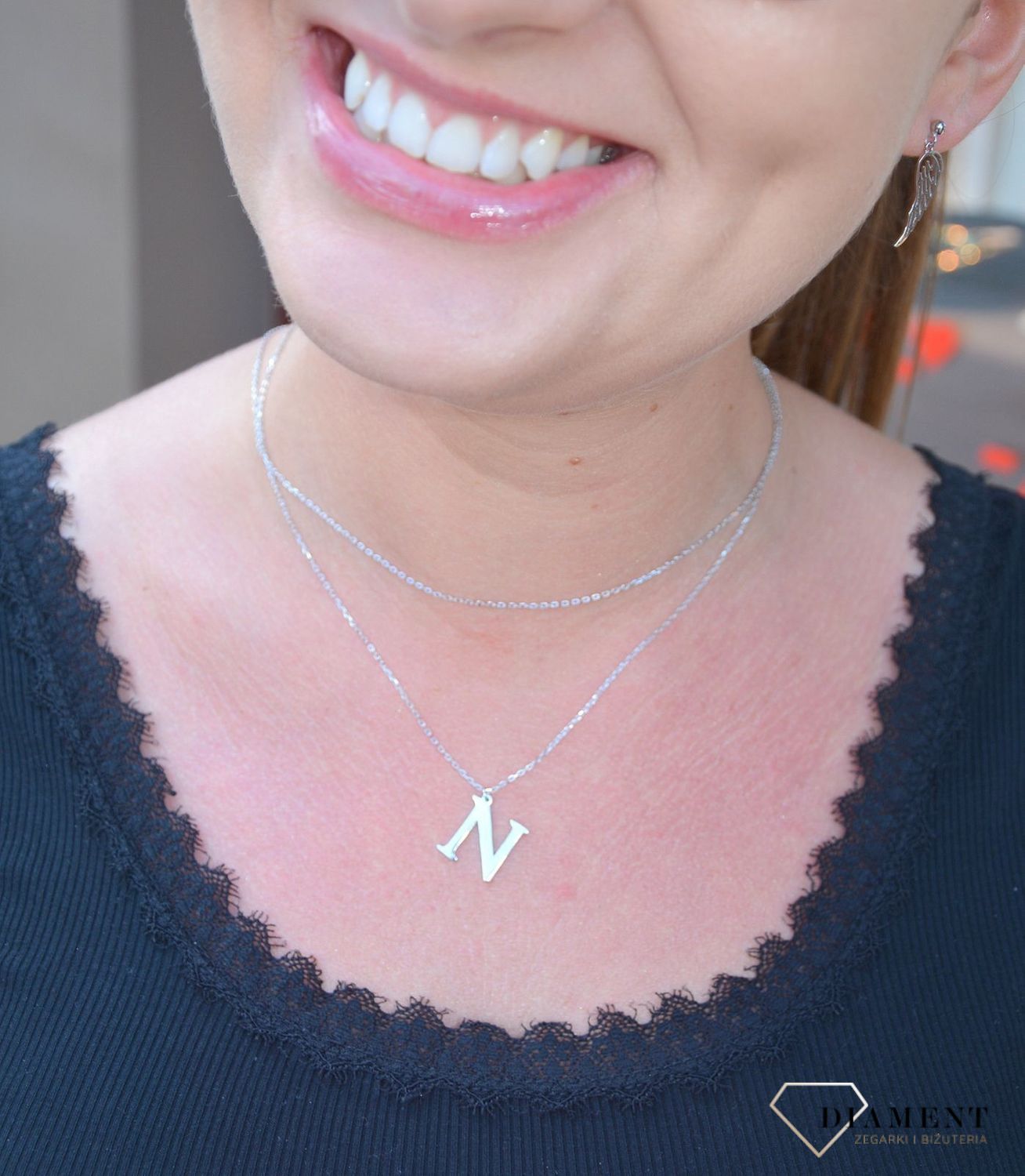 Srebrny naszyjnik Literka N DIA-NSZ-3551N-925.jpg