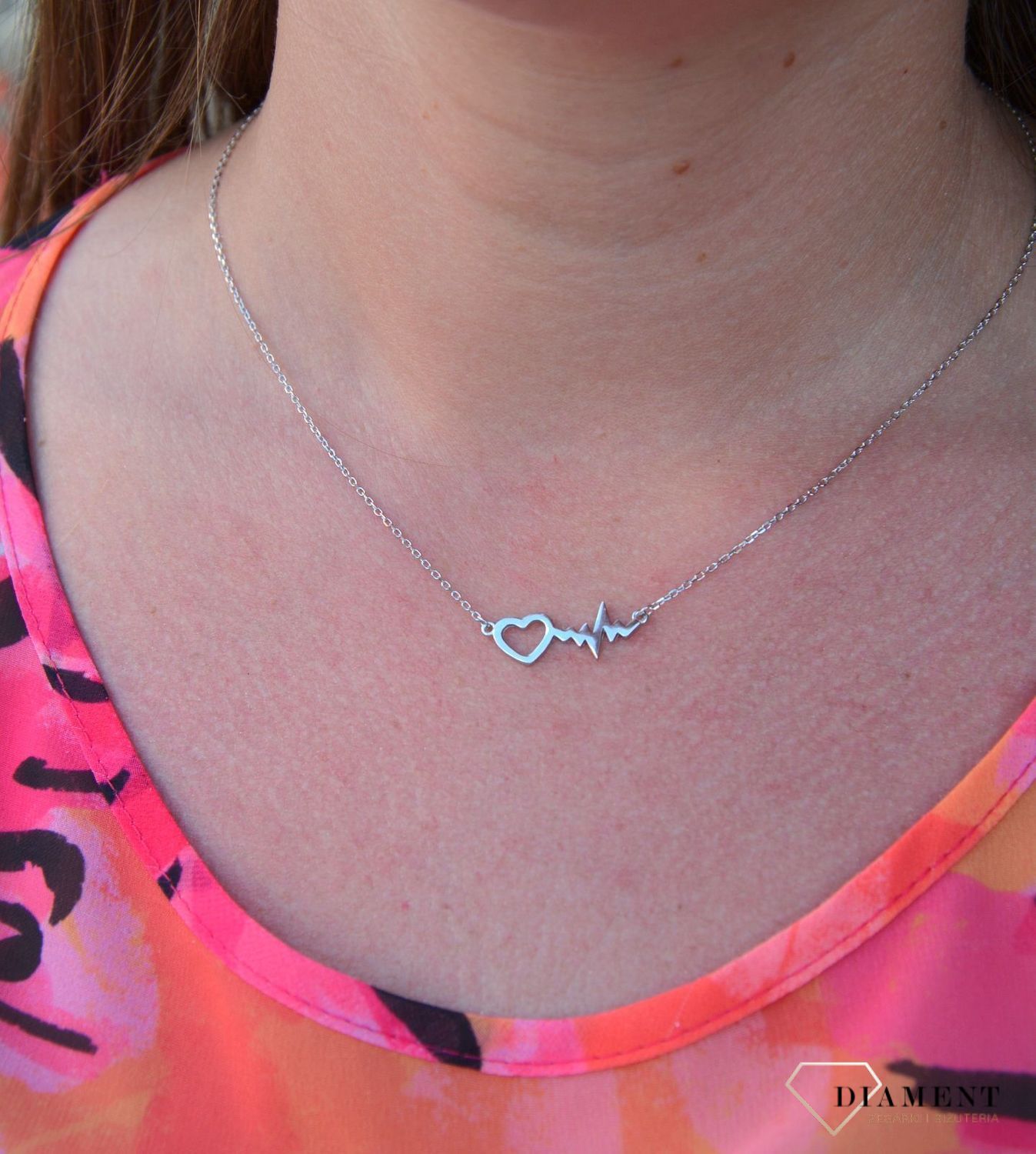 Srebrny naszyjnik celebrytka linia życia, serce DIA-NSZ-3560-925.jpg