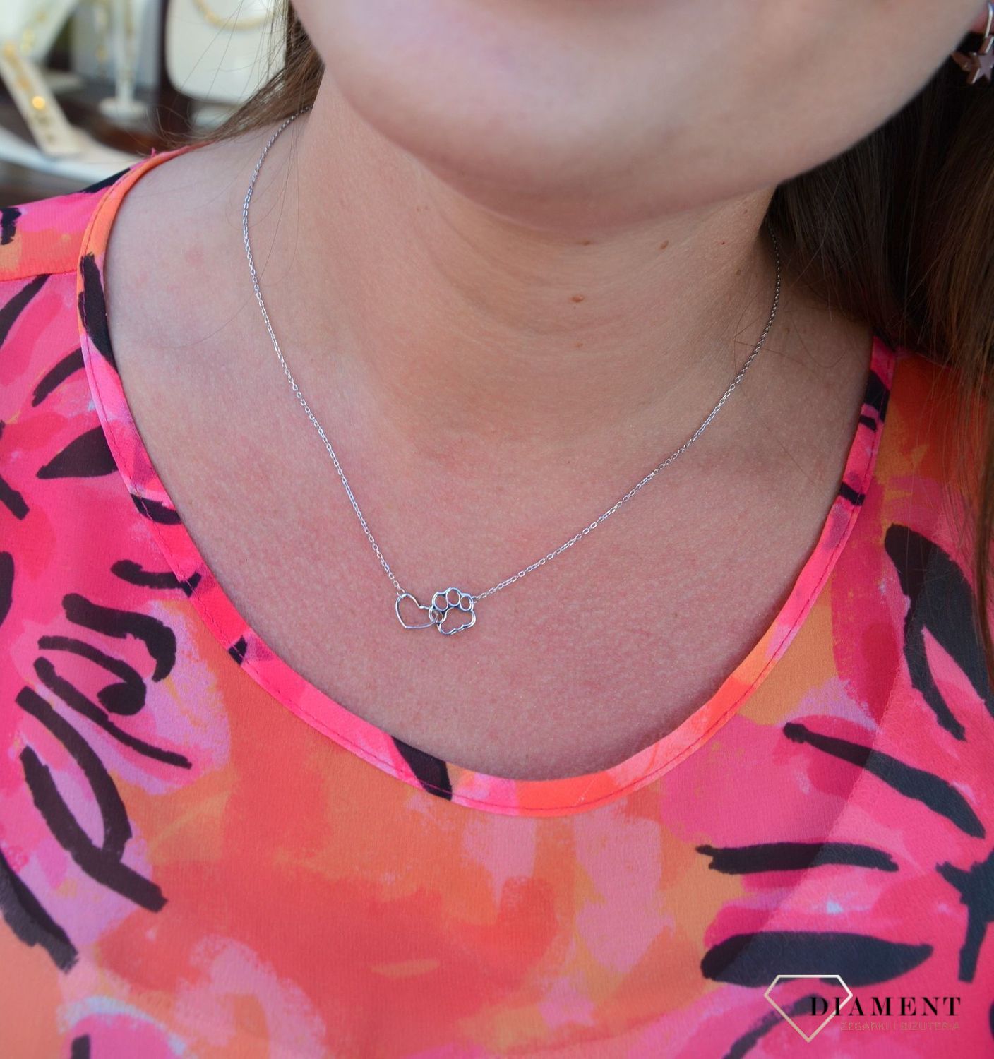 Srebrny naszyjnik celebrytka serce z łapką DIA-NSZ-3569-925.jpg