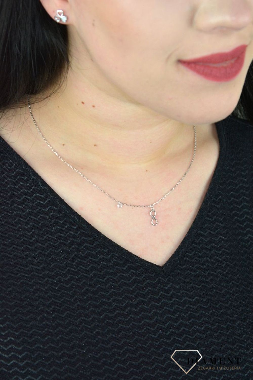 Srebrny naszyjnik celebrytka nieskończoność z cyrkonią DIA-NSZ-3570-925.jpg