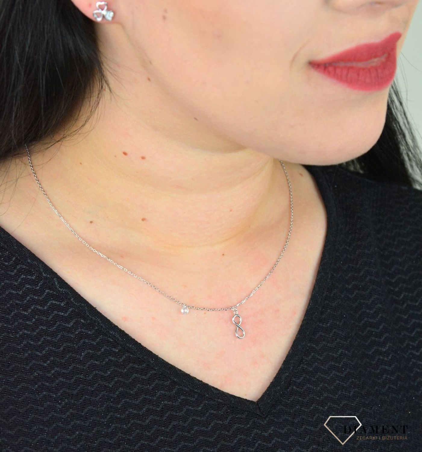 Srebrny naszyjnik celebrytka nieskończoność z cyrkonią DIA-NSZ-3570-925.jpg