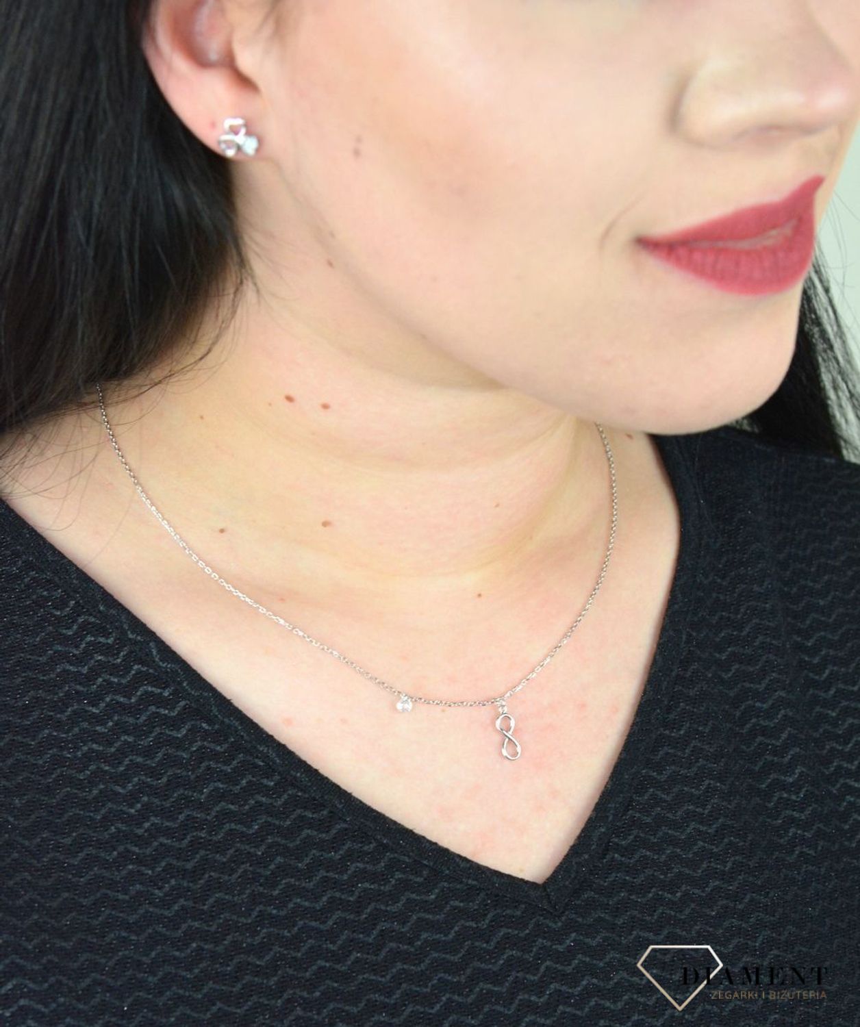 Srebrny naszyjnik celebrytka nieskończoność z cyrkonią DIA-NSZ-3570-925.jpg