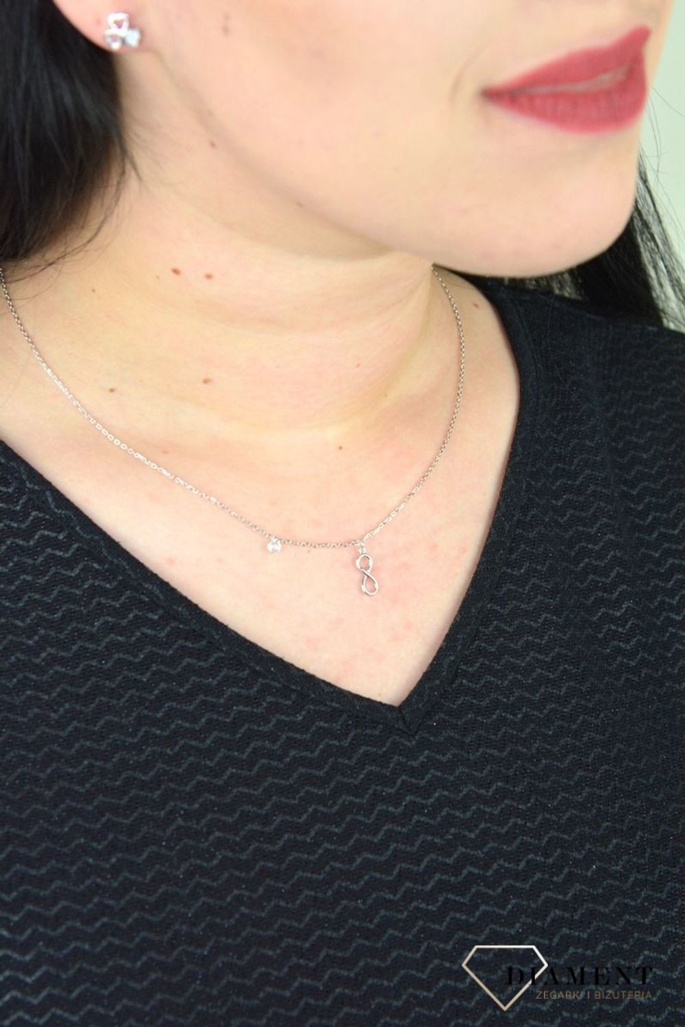 Srebrny naszyjnik celebrytka nieskończoność z cyrkonią DIA-NSZ-3570-925.jpg