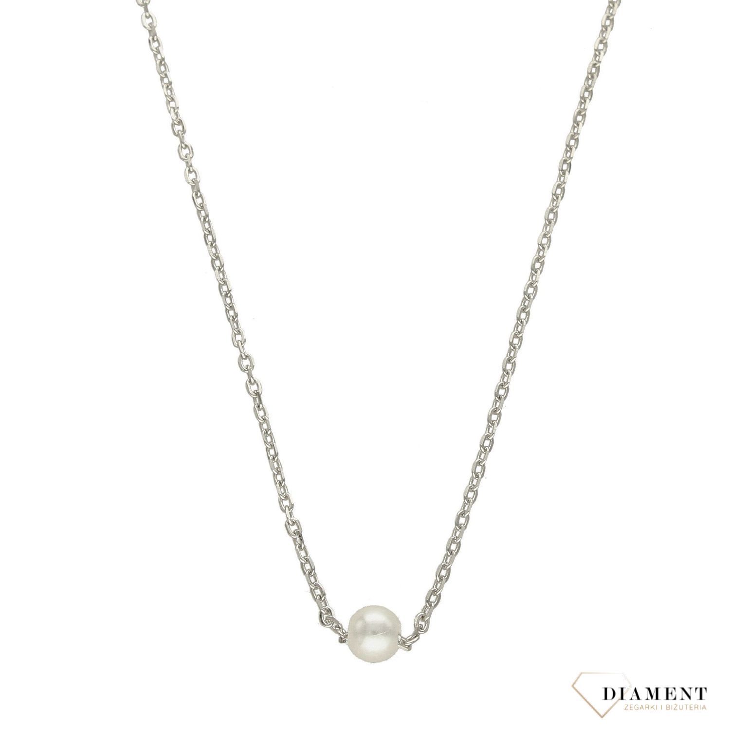 Srebrny naszyjnik celebrytka z perełką DIA-NSZ-3572-925.jpg