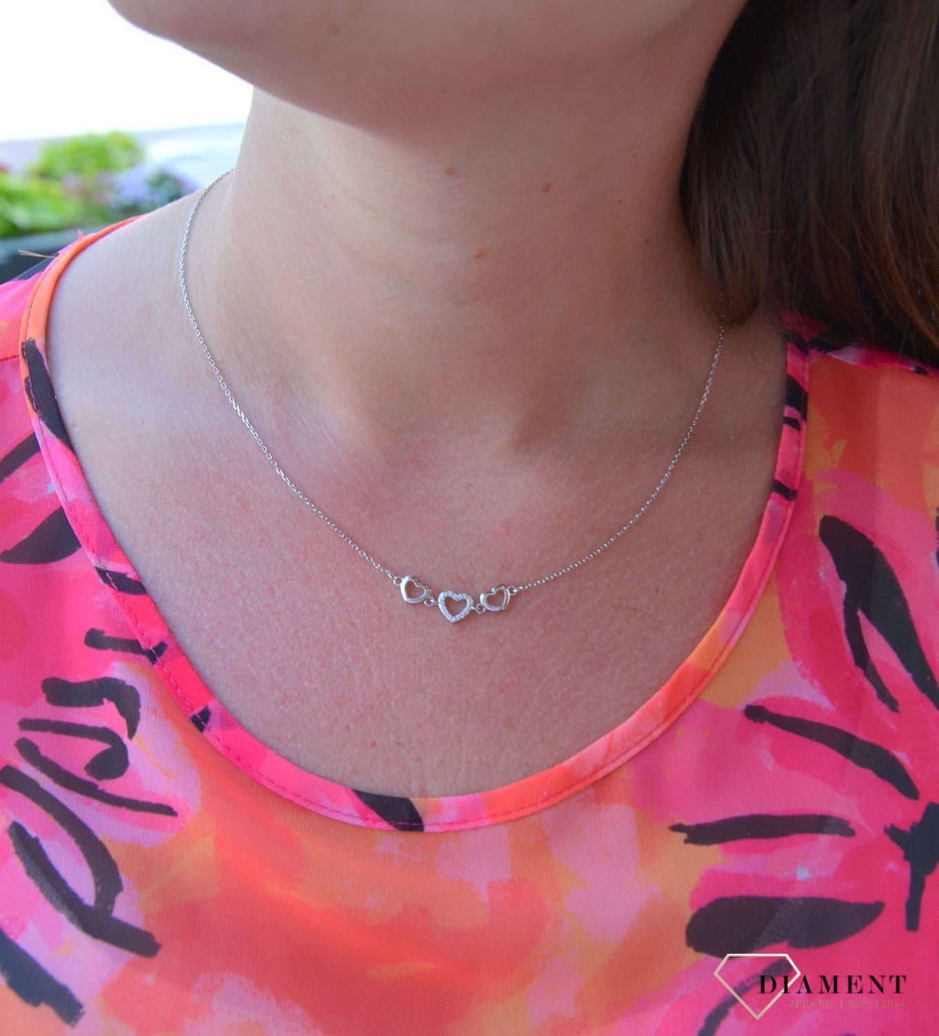 Srebrny naszyjnik celebrytka trzy serca z cyrkonią DIA-NSZ-3580-925.jpg
