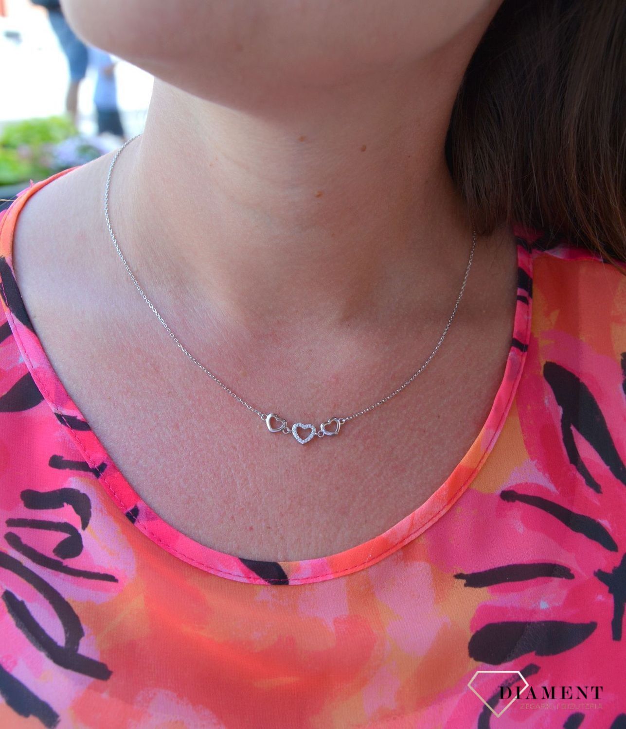 Srebrny naszyjnik celebrytka trzy serca z cyrkonią DIA-NSZ-3580-925.jpg