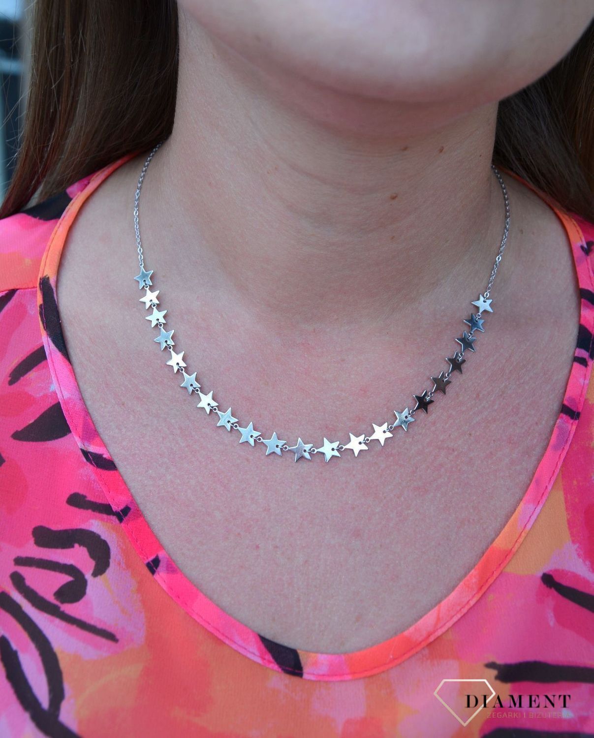 Srebrny naszyjnik celebrytka rząd gwiazd DIA-NSZ-3581-925.jpg