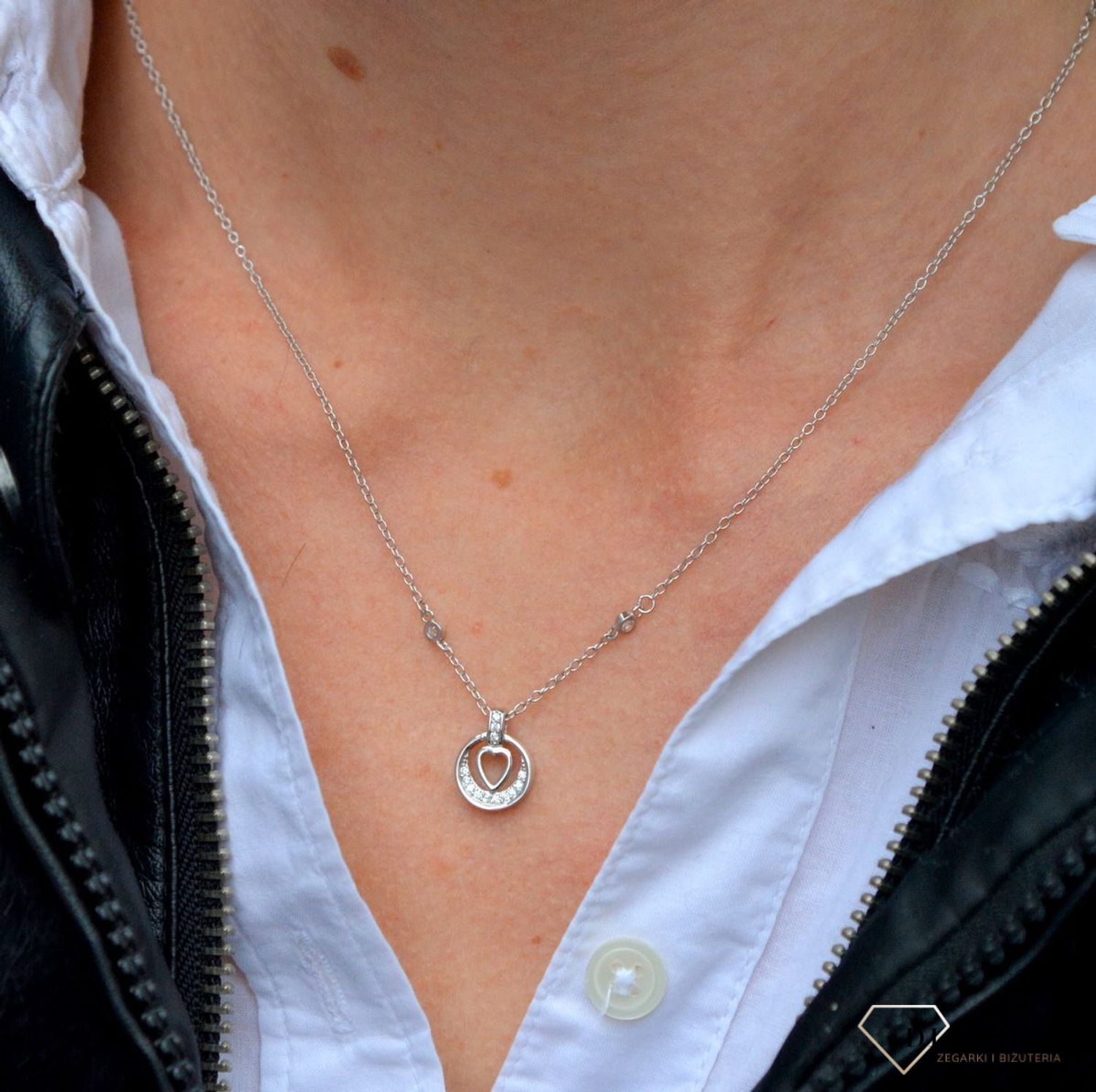 Srebrny naszyjnik celebrytka kółko z sercem i cyrkonią DIA-NSZ-3832-925.jpg