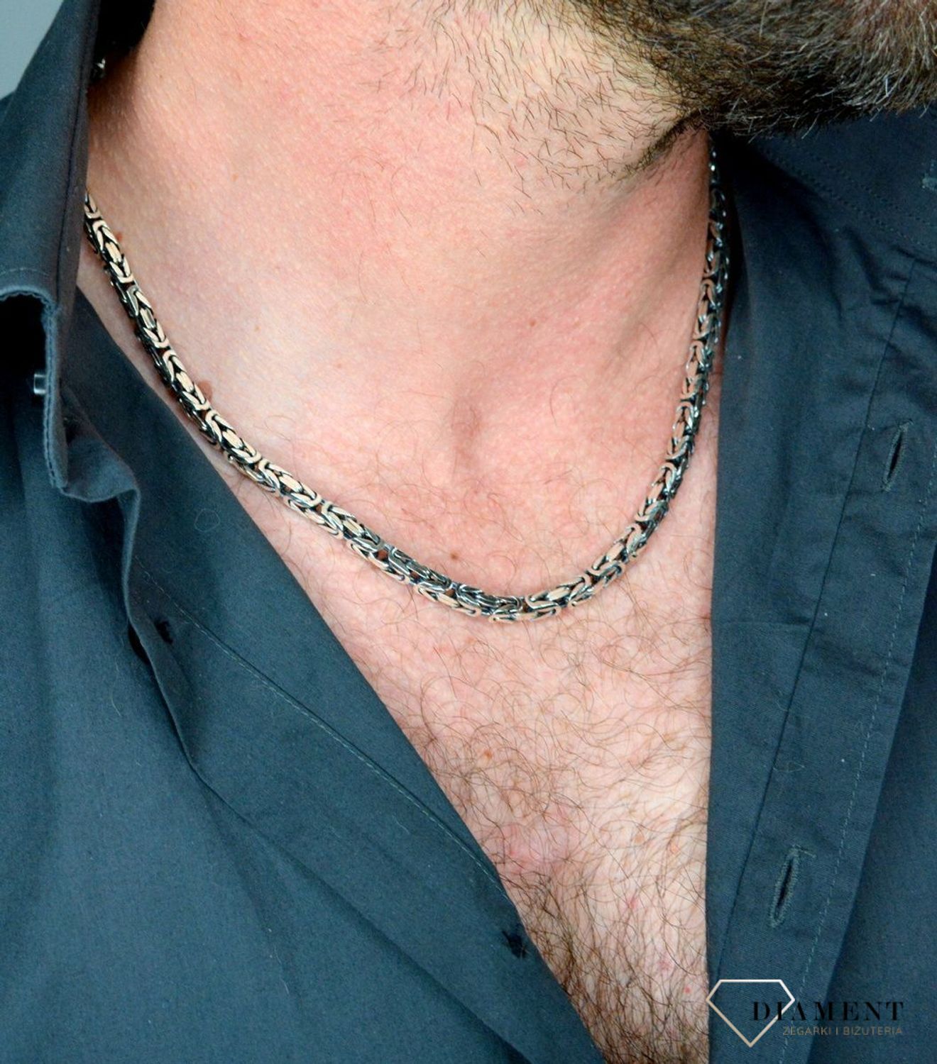 Naszyjnik męski srebrny splot typu królewski DIA-NSZ-3846-925.jpg