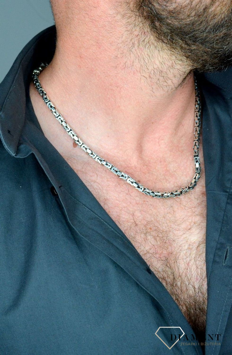 Naszyjnik męski srebrny splot typu królewski DIA-NSZ-3846-925.jpg