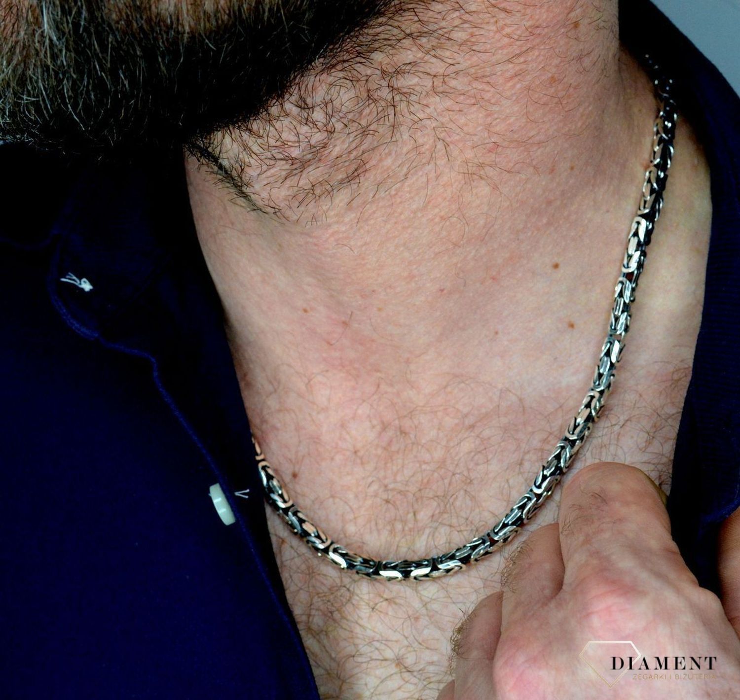 Naszyjnik męski srebrny splot typu królewski DIA-NSZ-3846-925.jpg
