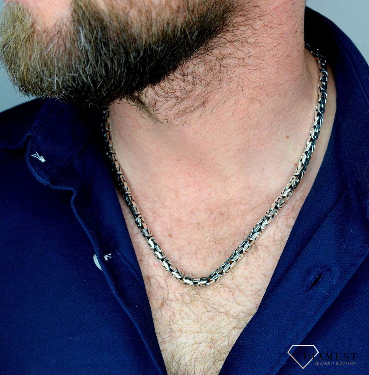 Naszyjnik męski srebrny splot typu królewski DIA-NSZ-3846-925.jpg