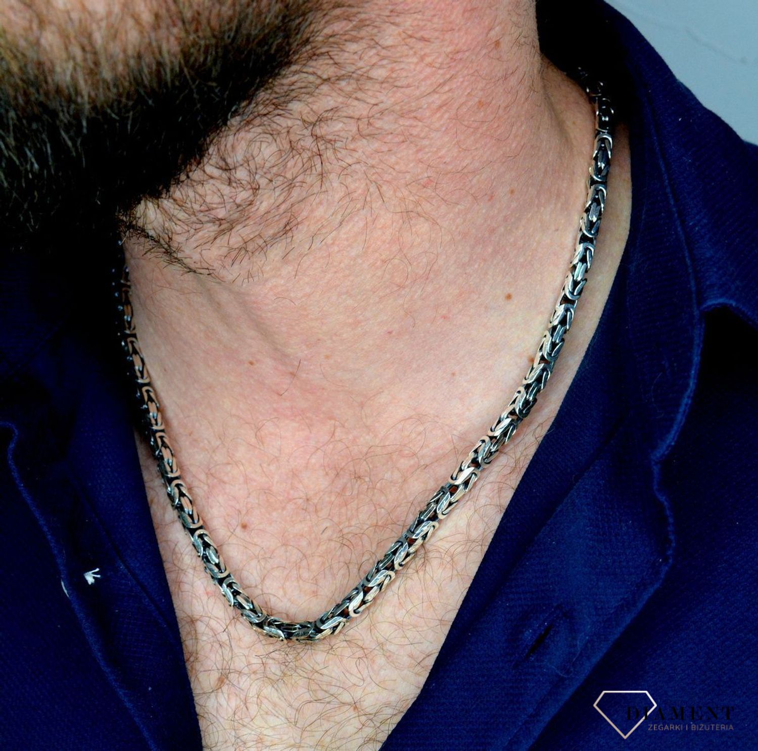 Naszyjnik męski srebrny splot typu królewski DIA-NSZ-3846-925.jpg