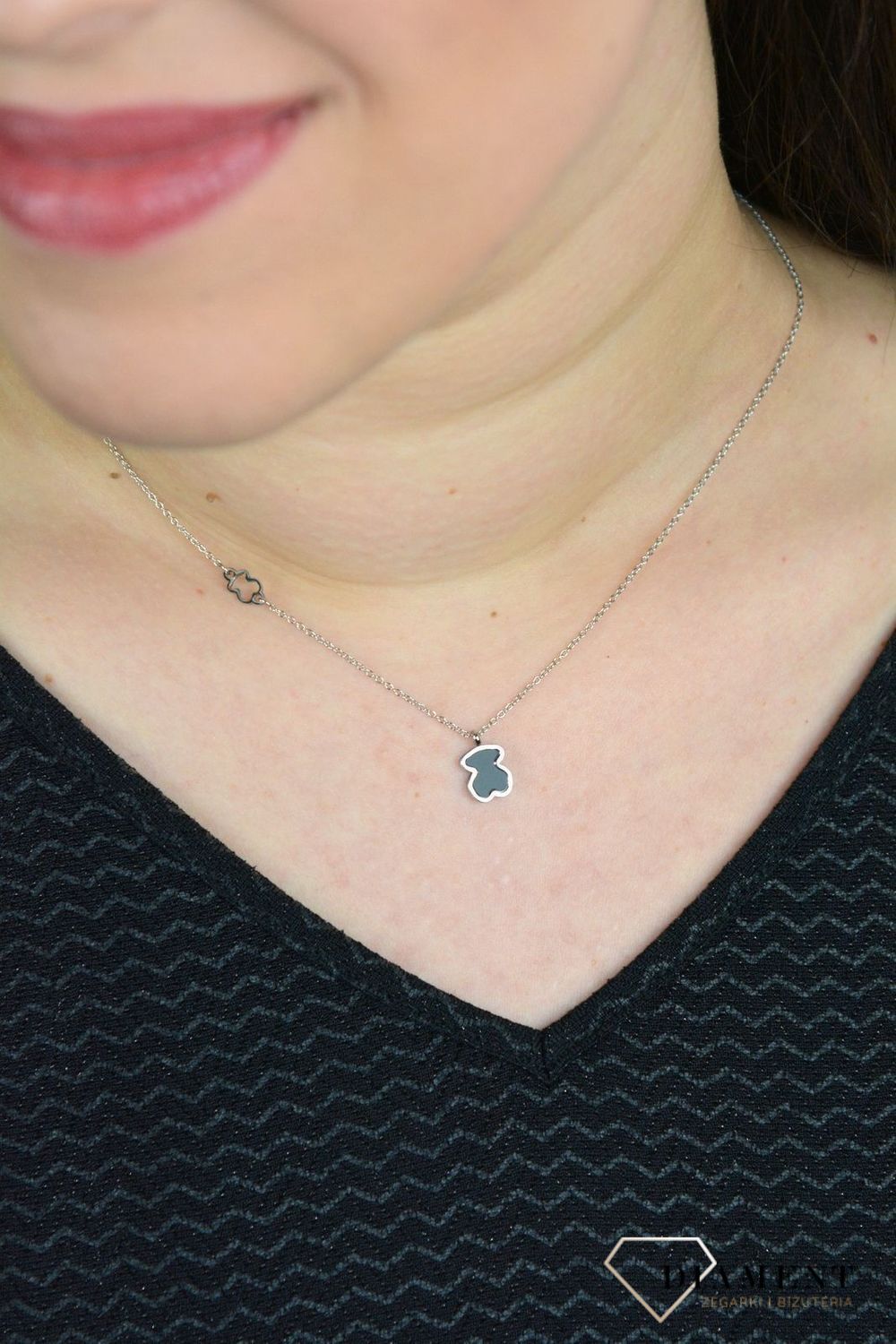 Naszyjnik damski celebrytka dwa misie DIA-NSZ-3872-STAL.jpg