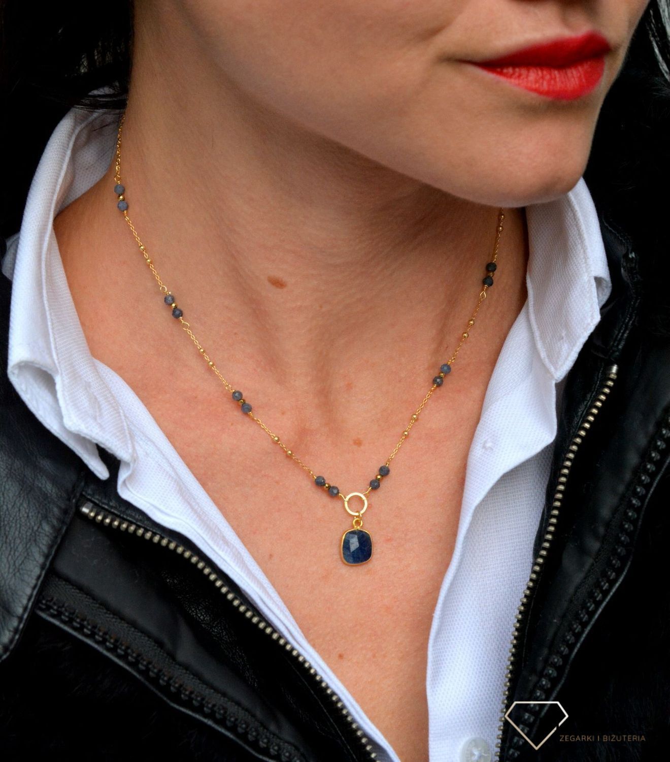 Naszyjnik damski z kamieniami naturalnymi szafir DIA-NSZ-3987-925.jpg