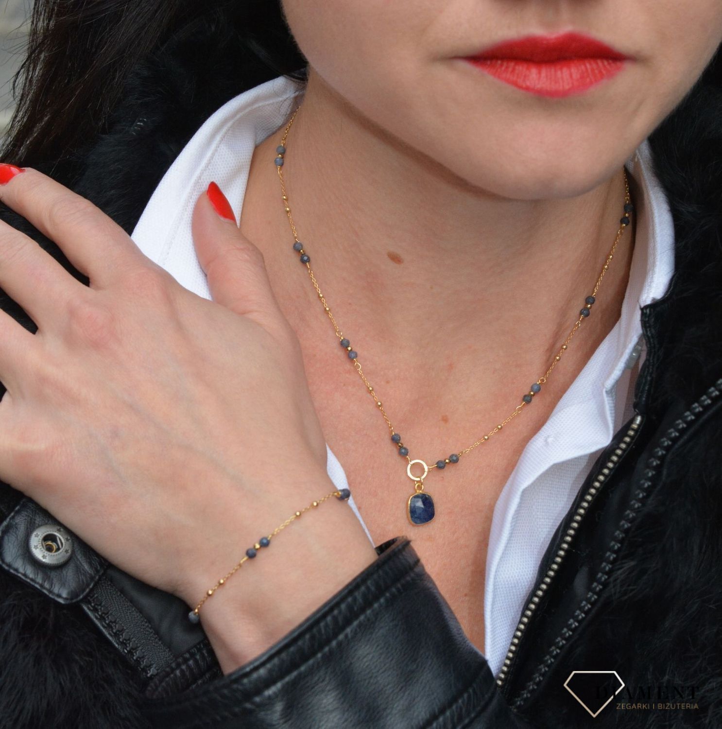 Naszyjnik damski z kamieniami naturalnymi szafir DIA-NSZ-3987-925.jpg