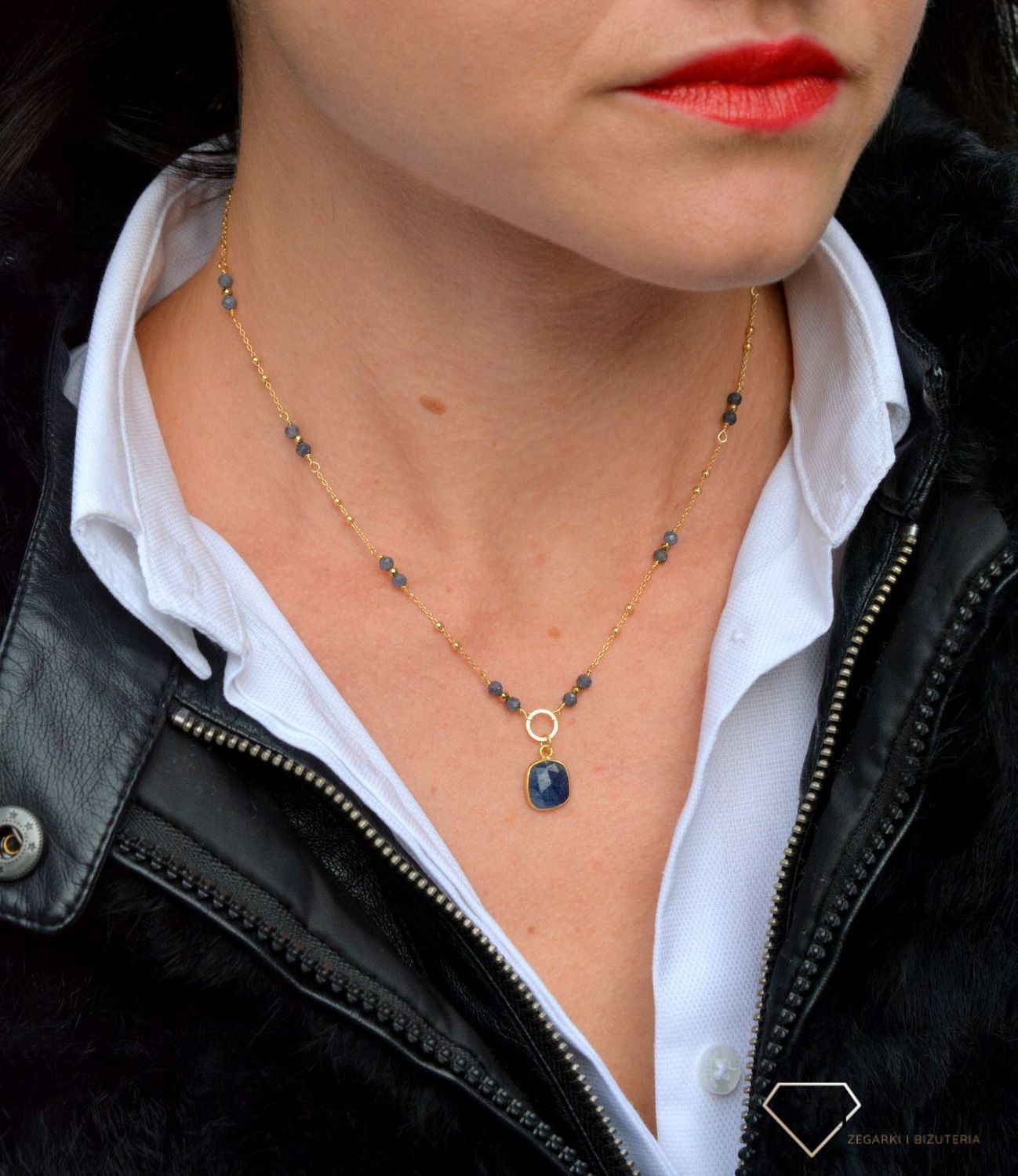 Naszyjnik damski z kamieniami naturalnymi szafir DIA-NSZ-3987-925.jpg