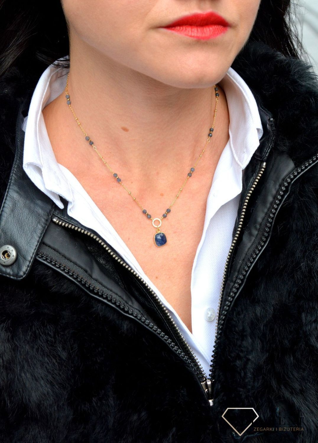 Naszyjnik damski z kamieniami naturalnymi szafir DIA-NSZ-3987-925.jpg