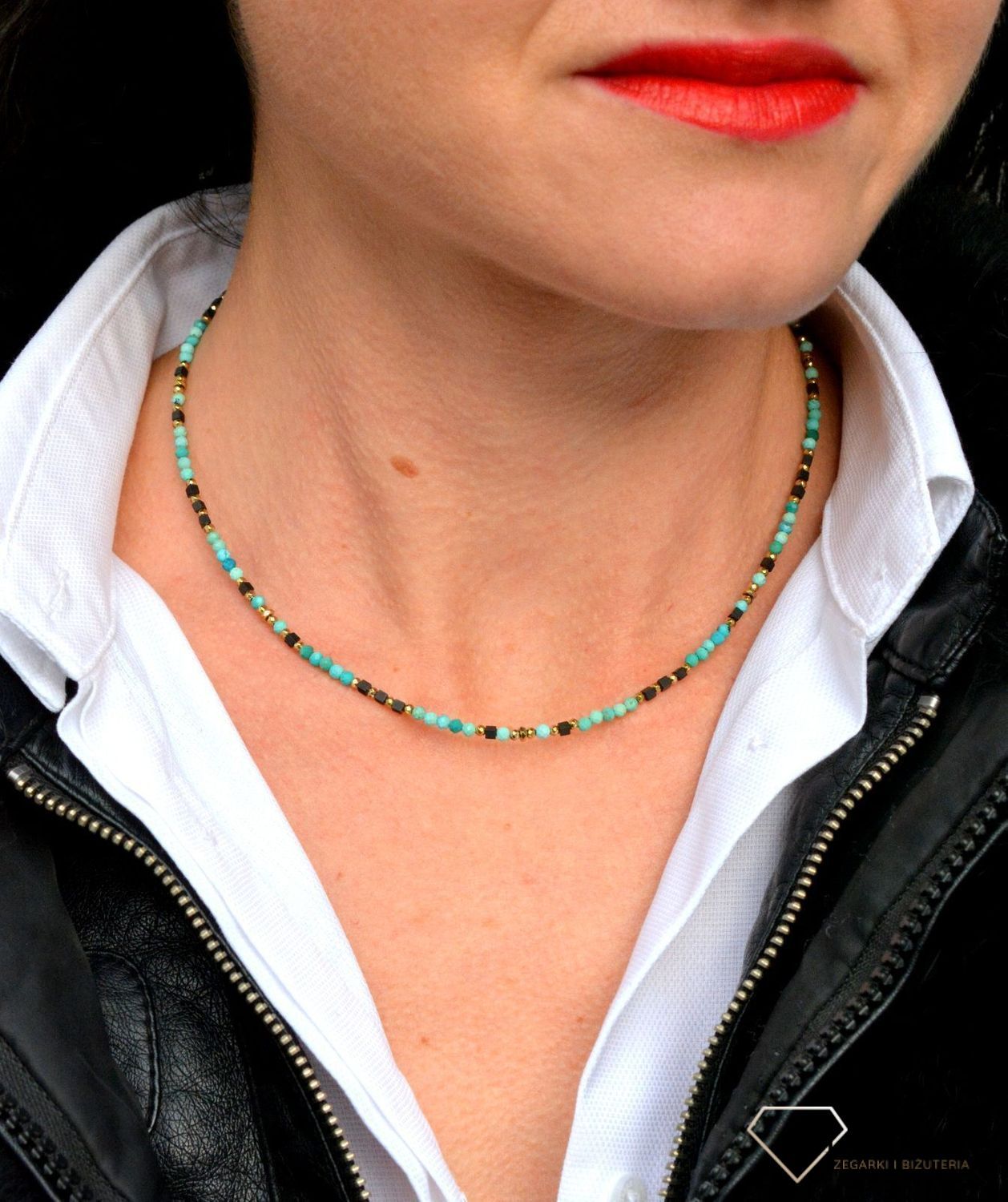Naszyjnik damski kamienie naturalne turkus, hematyt DIA-NSZ-3993-925.jpg
