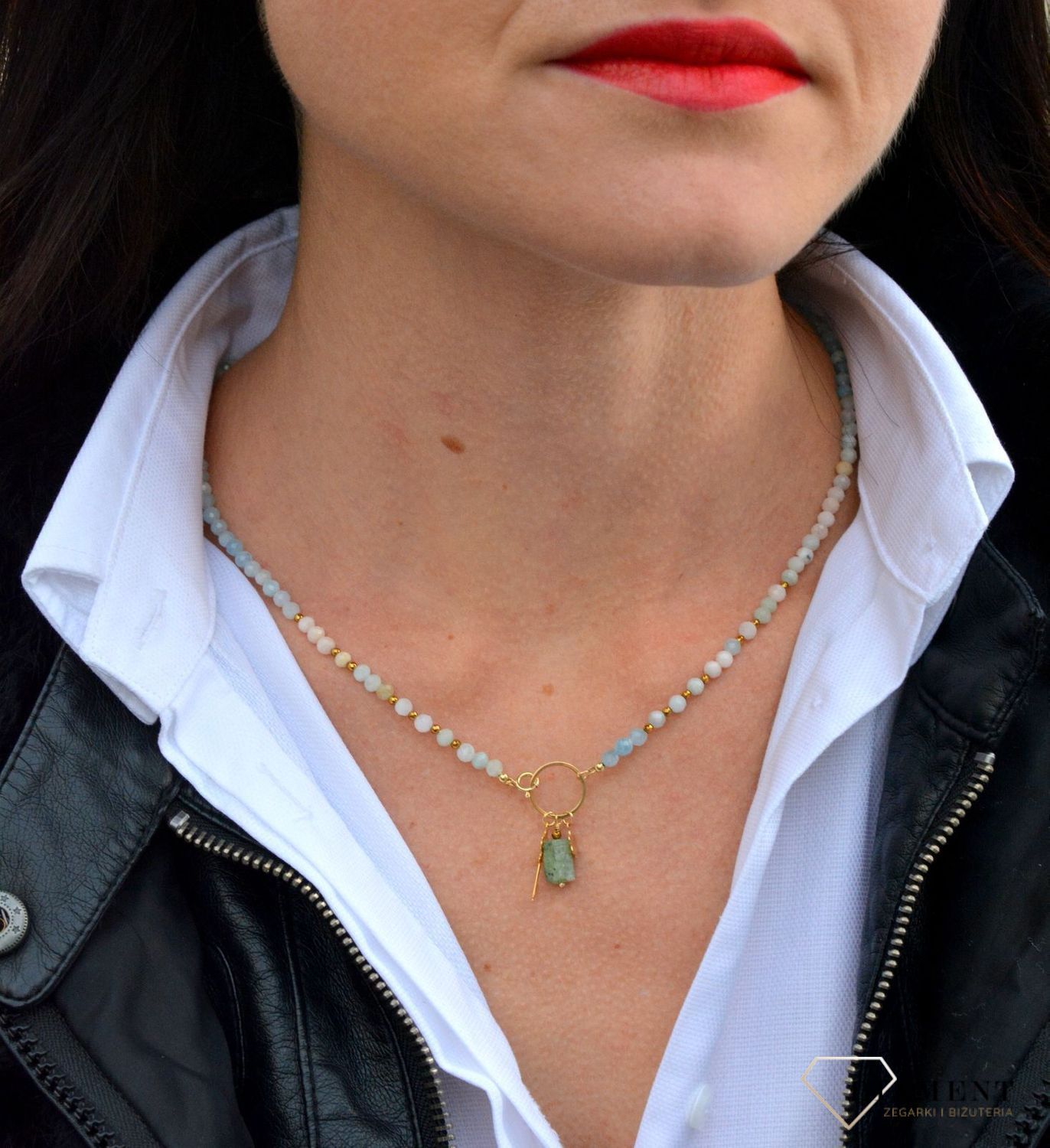 Naszyjnik damski z kamieniami naturalnymi morganit, hematyt, kyanit z zawieszkami DIA-NSZ-3995-925.jpg