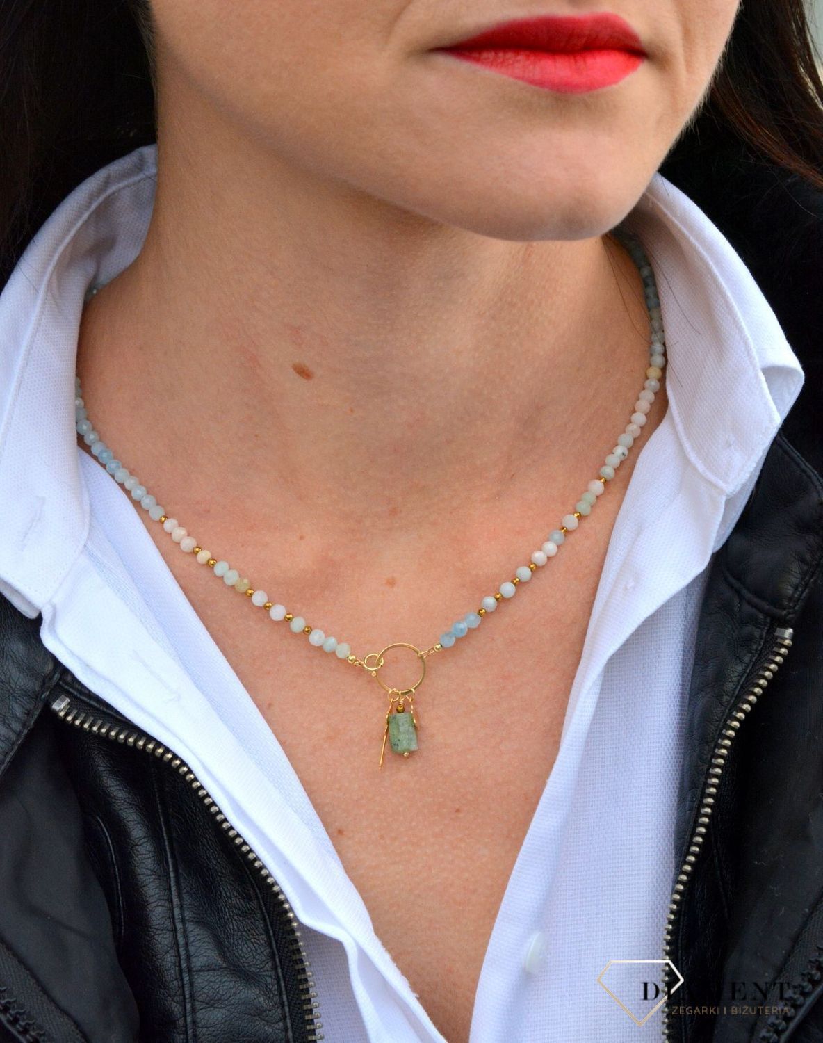 Naszyjnik damski z kamieniami naturalnymi morganit, hematyt, kyanit z zawieszkami DIA-NSZ-3995-925.jpg