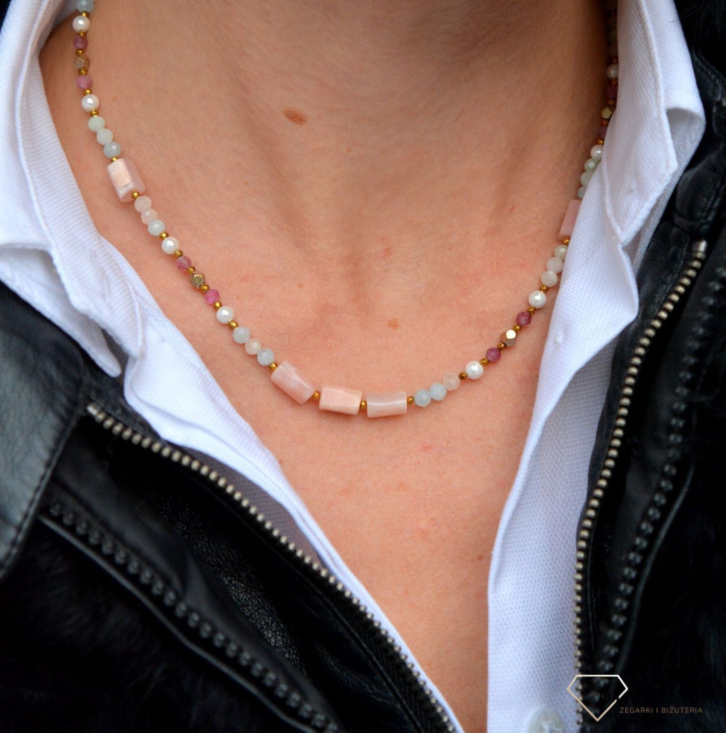 Naszyjnik damski z kamieniami naturalnymi morganit, turmalin, opal, hematyt DIA-NSZ-4003-925.jpg