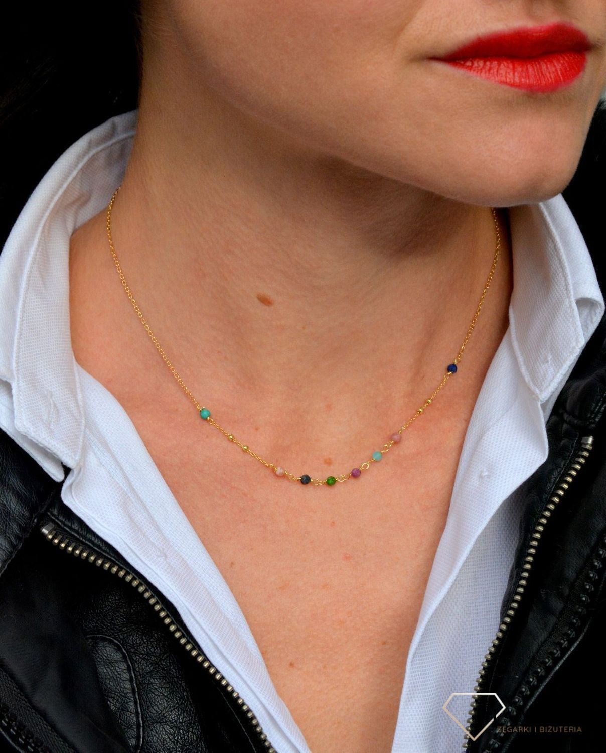 Naszyjnik damski z kamieniami naturalnymi rubin, rodonit, turmalin, lapis DIA-NSZ-4024-925.jpg