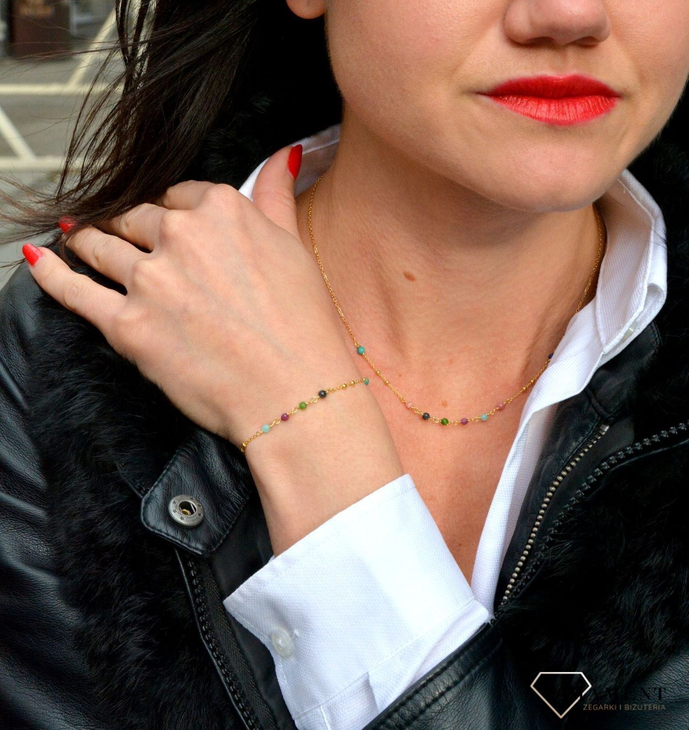 Naszyjnik damski z kamieniami naturalnymi rubin, rodonit, turmalin, lapis DIA-NSZ-4024-925.jpg