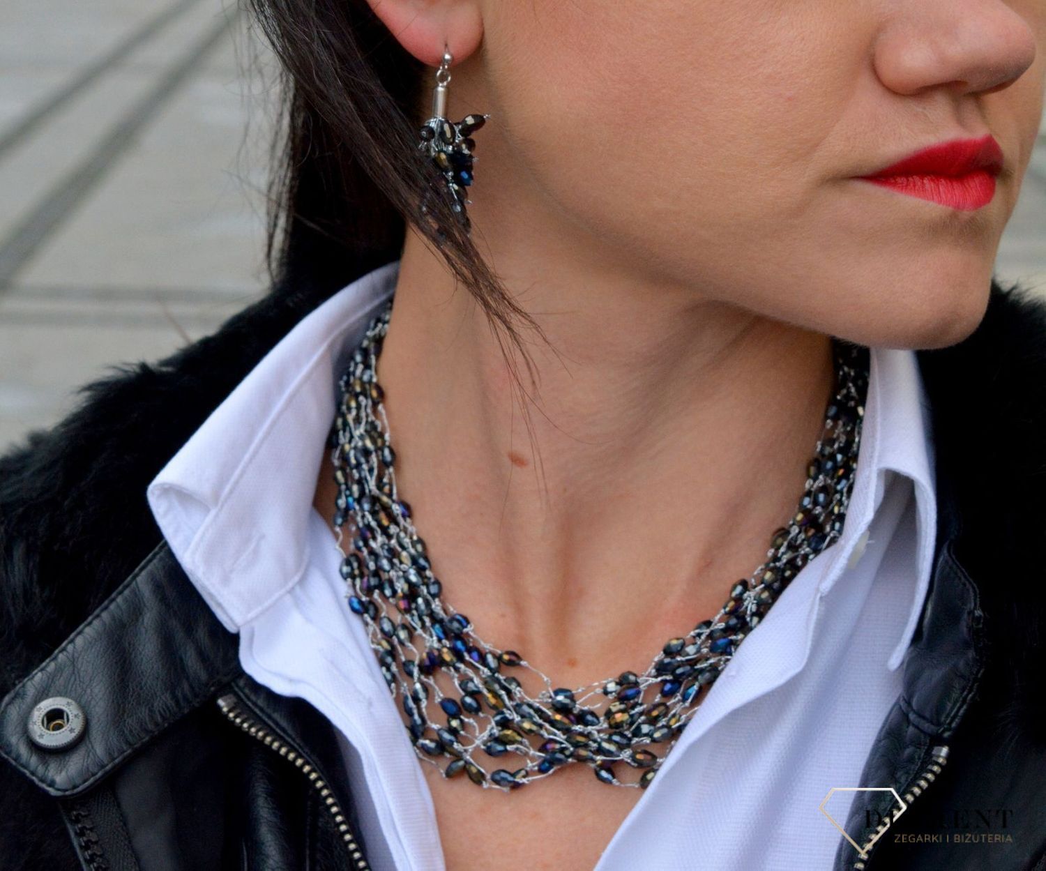 Naszyjnik damski z kamieniami naturalnymi obsydian DIA-NSZ-4026-925.jpg