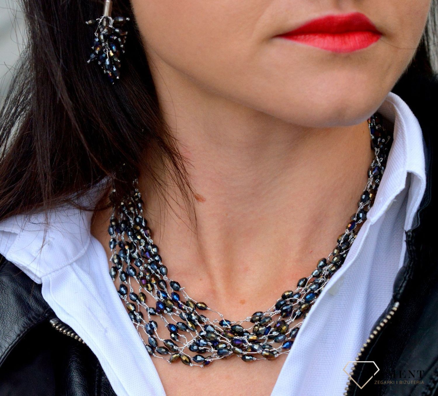 Naszyjnik damski z kamieniami naturalnymi obsydian DIA-NSZ-4026-925.jpg