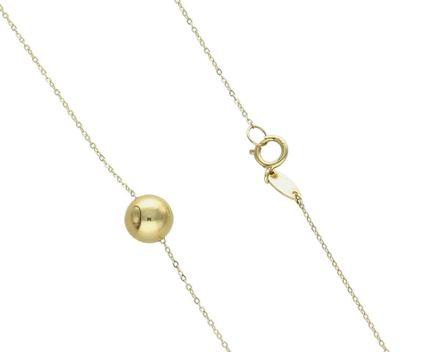 Złoty naszyjnik damski 585 z ruchomą kulką. Niezwykle szykowny i delikatny naszyjnik wykonany z najwyższej jakości 14 –karatowego żółtego złota to elegancki dodatek 1.jpg