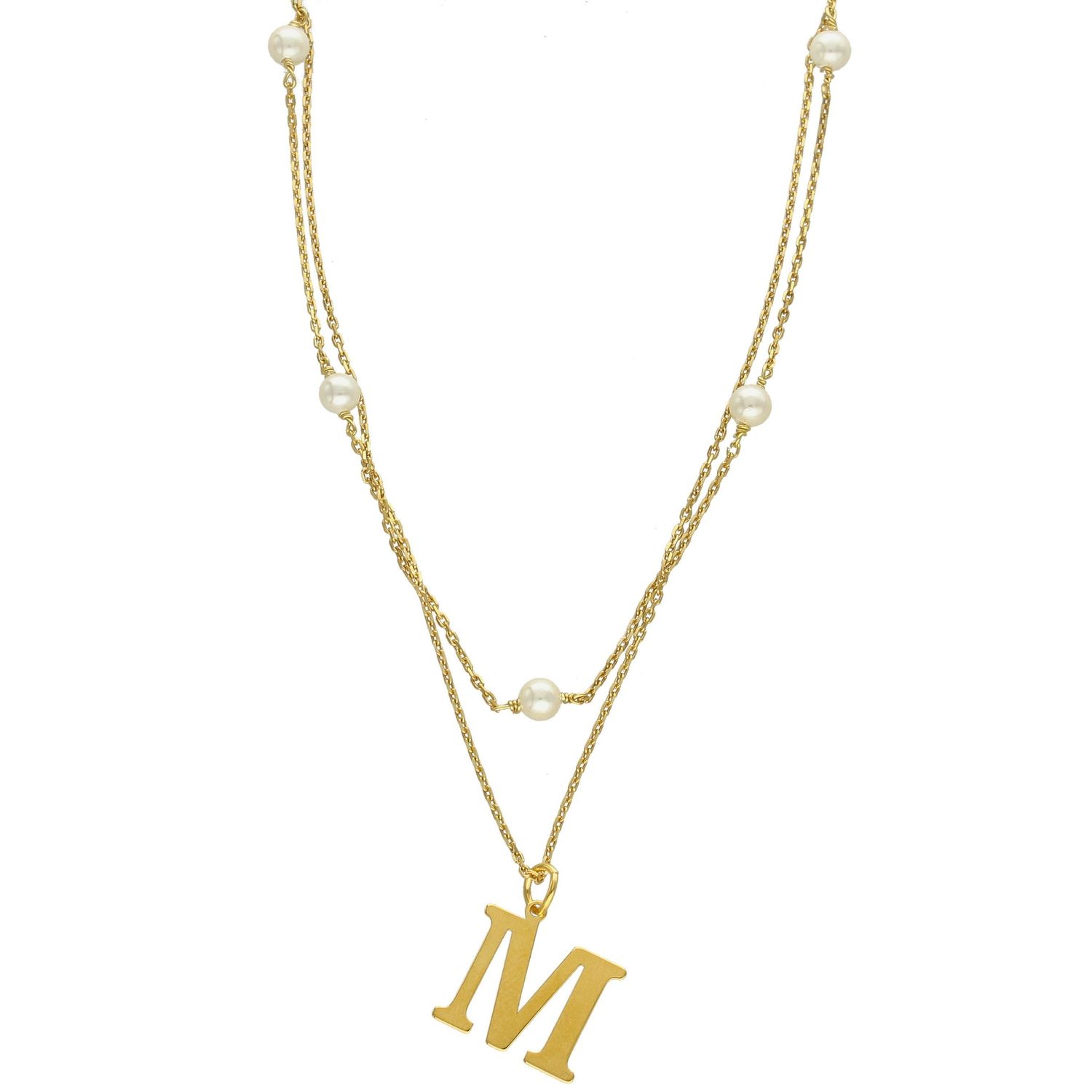 Naszyjnik z literką M ' Złoto i Perły ' DIA-NSZ-4068M-925.jpg