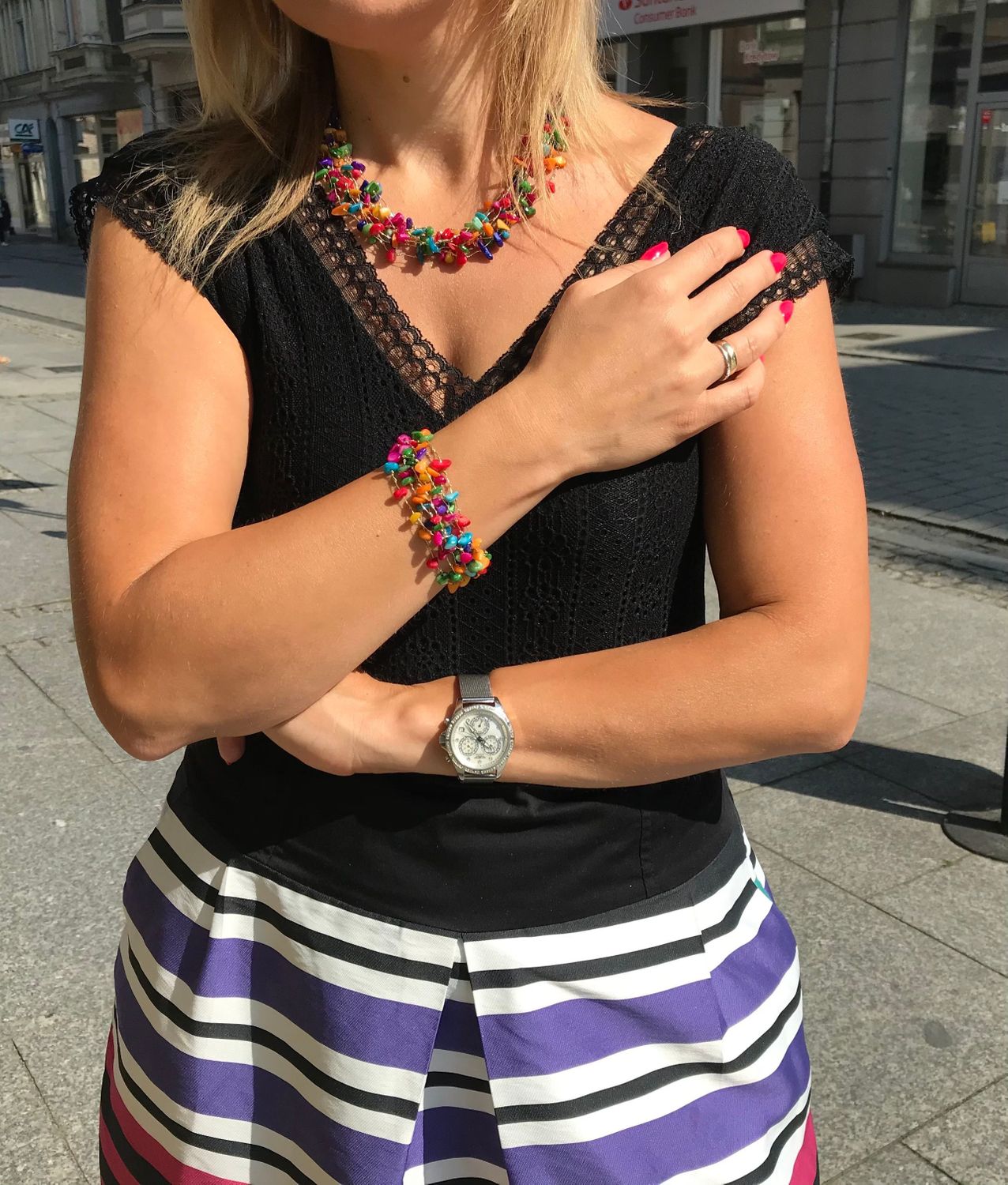 Naszyjnik damski z masy perłowej 'Kolorowe Lato' 'Kolorowe Lato'1.jpg