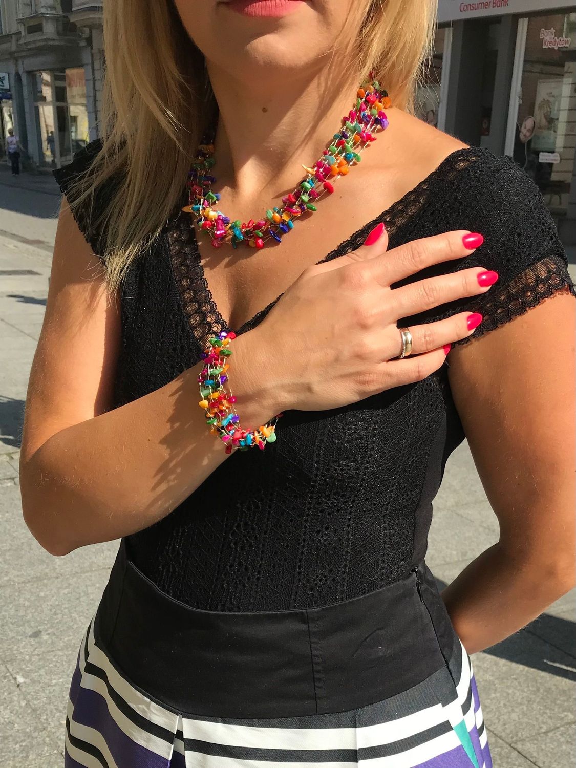 Naszyjnik damski z masy perłowej 'Kolorowe Lato' 'Kolorowe Lato'1.jpg