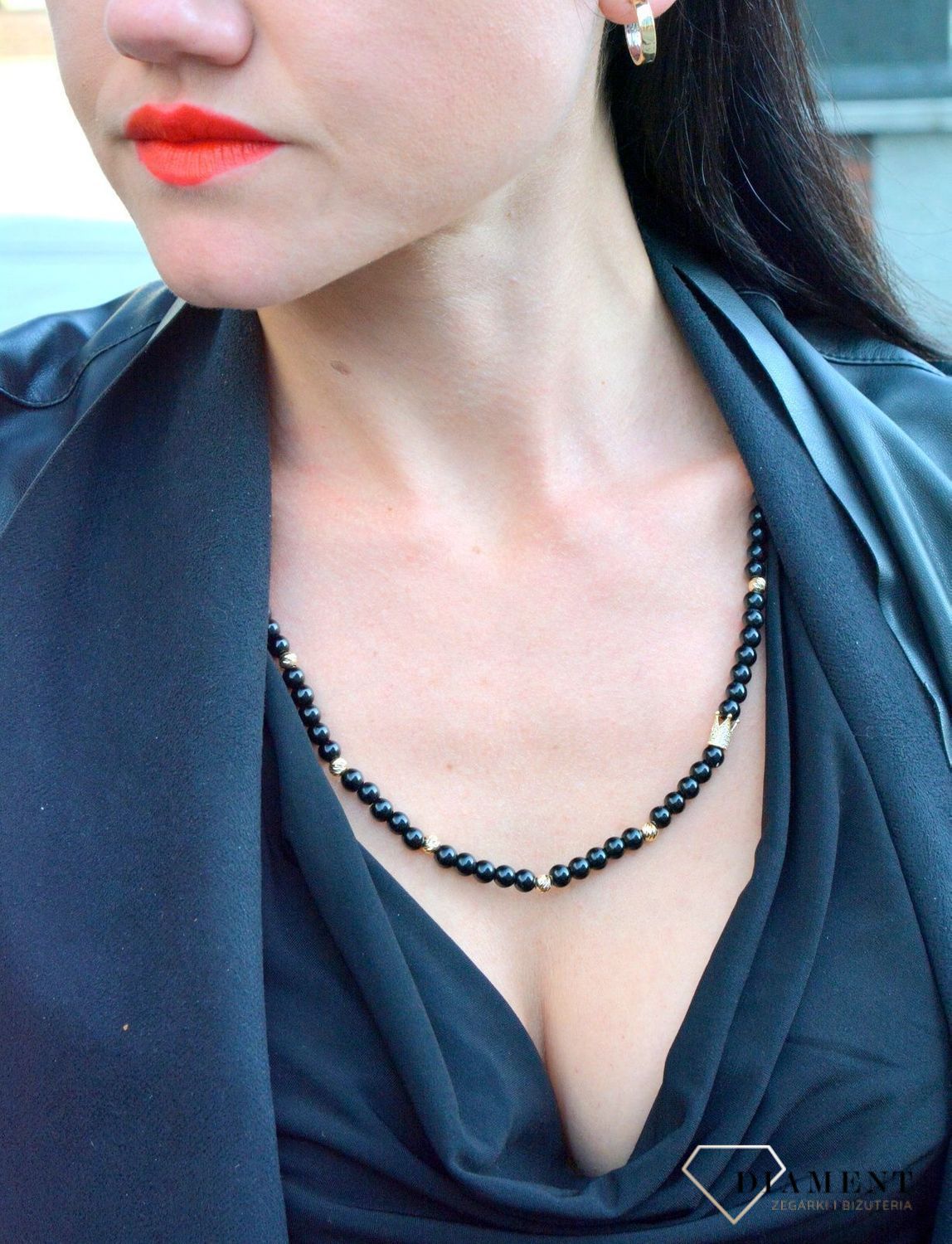 Naszyjnik męski kuleczki onyks z grawerowanymi złotymi kuleczkami DIA-NSZ-4192-585.jpg