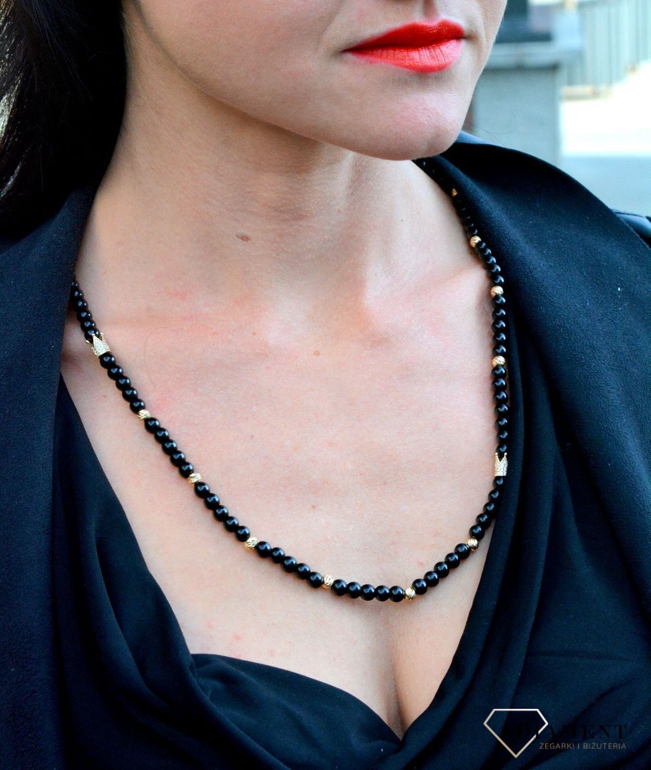 Naszyjnik męski kuleczki onyks z grawerowanymi złotymi kuleczkami DIA-NSZ-4192-585.jpg