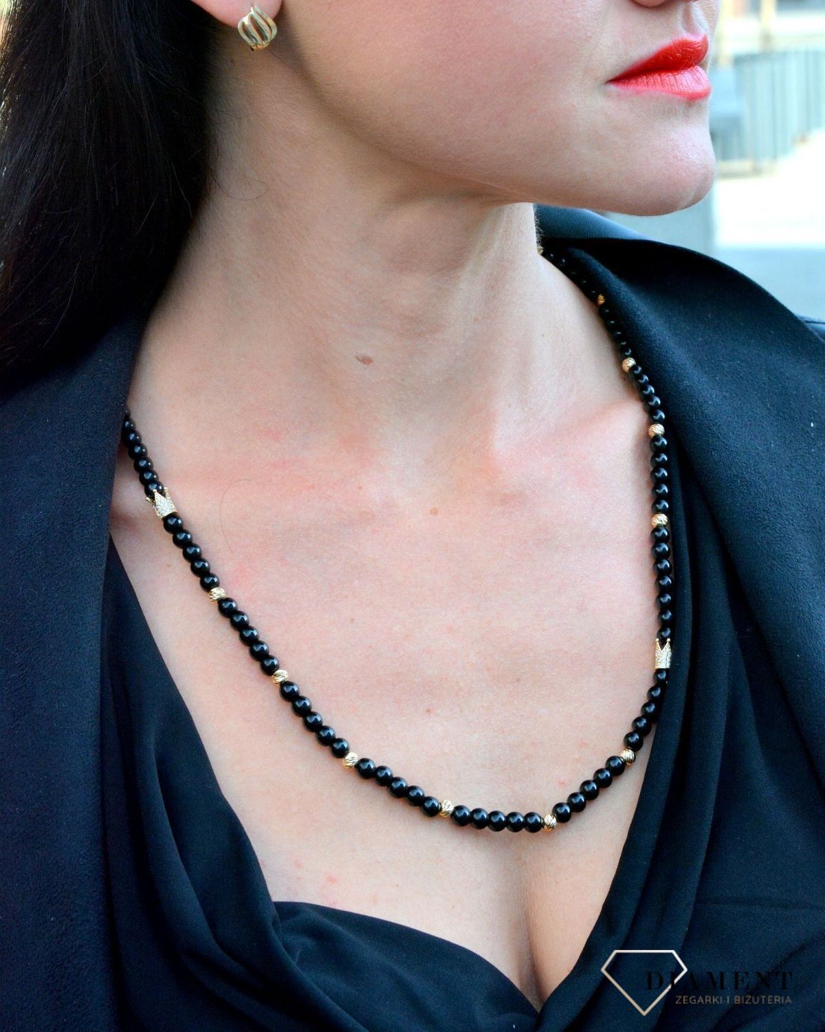 Naszyjnik męski kuleczki onyks z grawerowanymi złotymi kuleczkami DIA-NSZ-4192-585.jpg