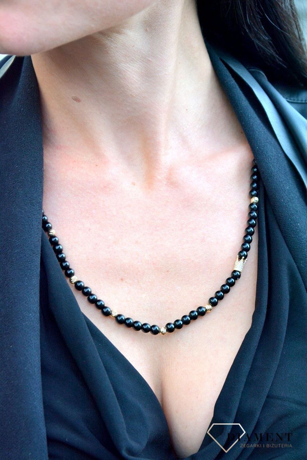 Naszyjnik męski kuleczki onyks z grawerowanymi złotymi kuleczkami DIA-NSZ-4192-585.jpg
