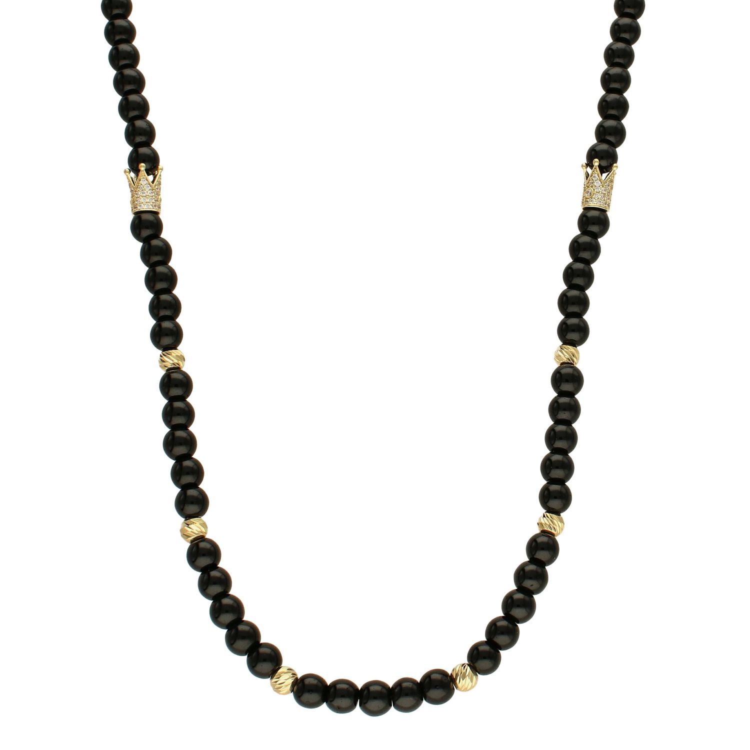 Naszyjnik męski kuleczki onyks z grawerowanymi złotymi kuleczkami DIA-NSZ-4192-585.jpg