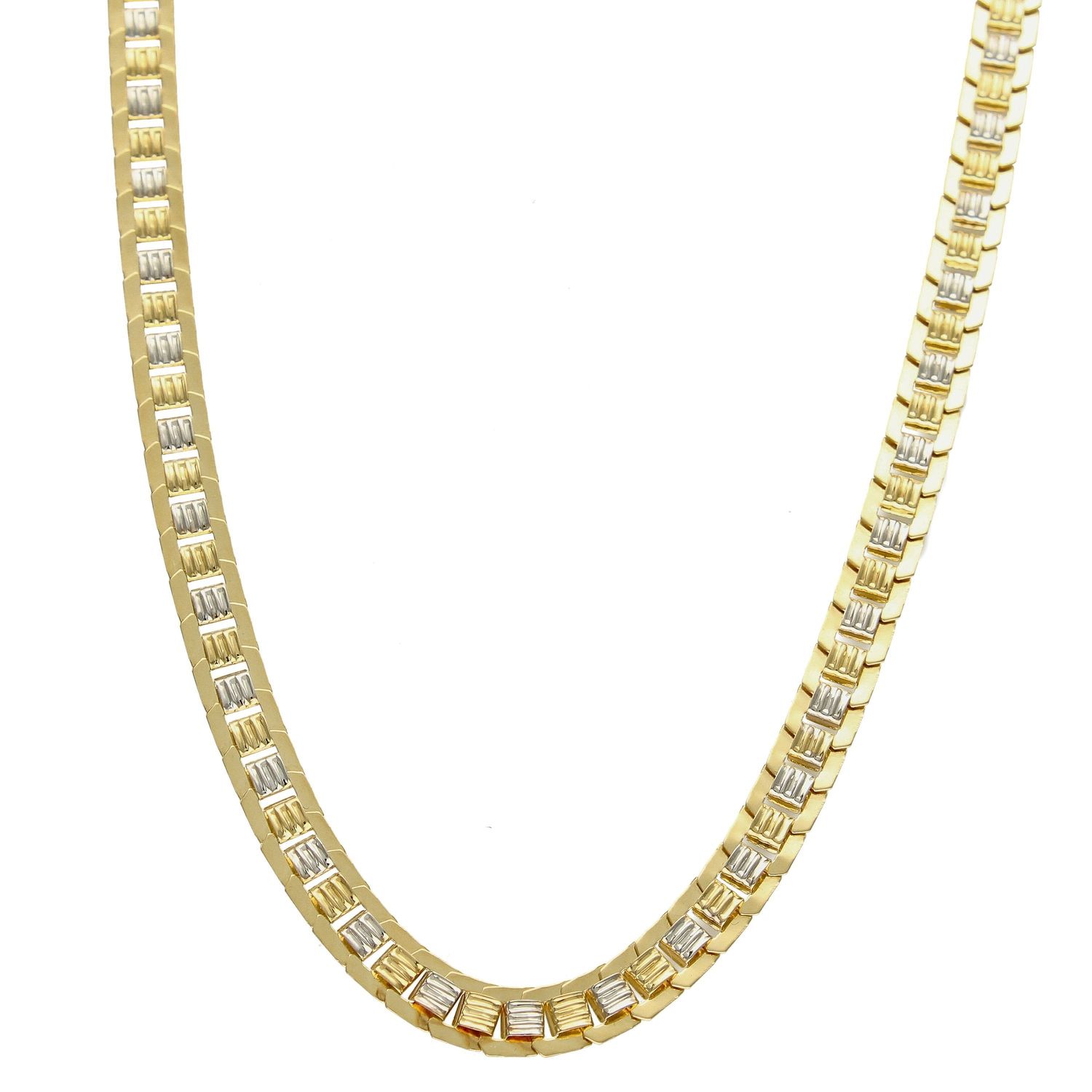 Złoty naszyjnik o płaskim splocie z dodatkiem białego złota DIA-NSZ-4222-585.jpg