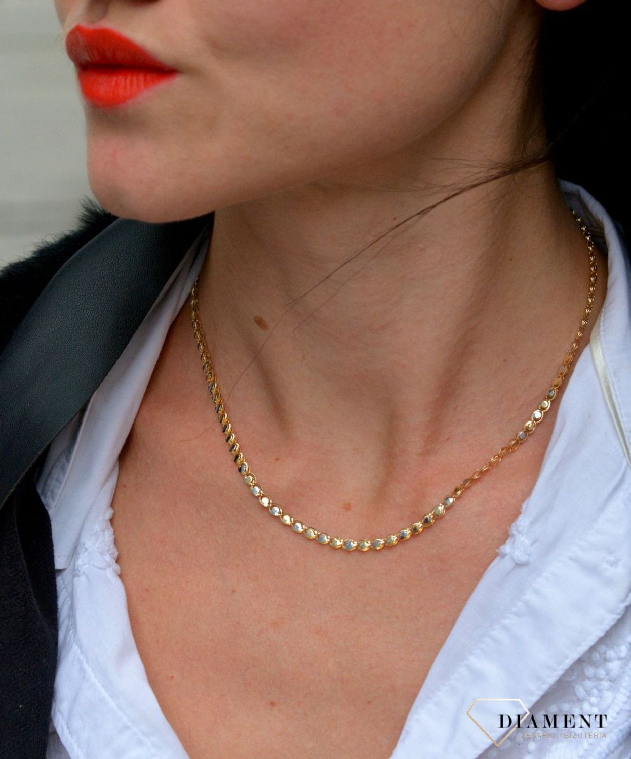 Złoty naszyjnik 585 ogniwka z białego złota DIA-NSZ-4223-585.jpg