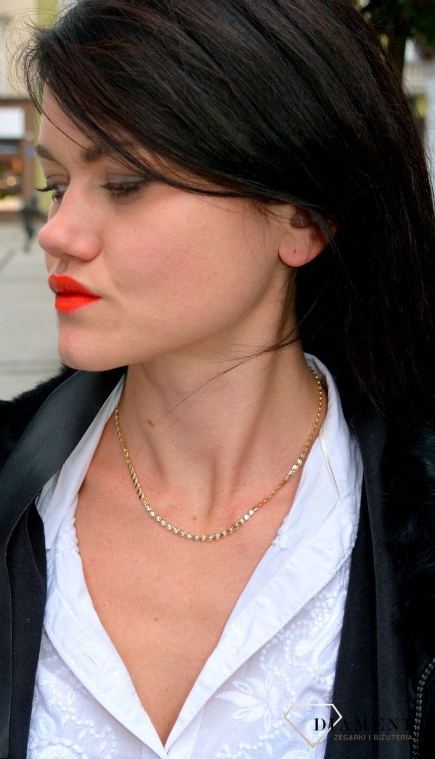 Złoty naszyjnik 585 ogniwka z białego złota DIA-NSZ-4223-585.jpg