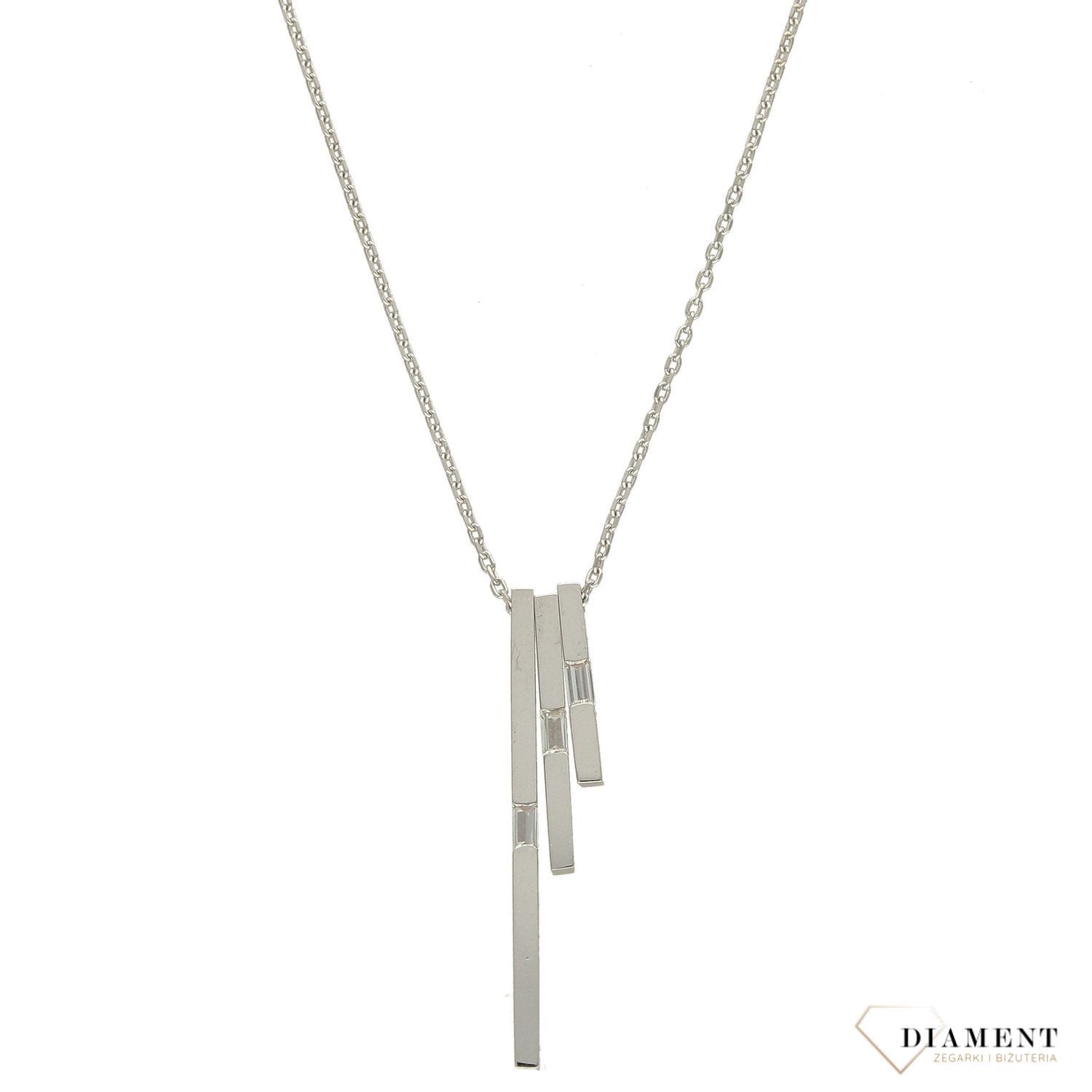 Naszyjnik celebrytka z białego złota 'Trzy pałeczki' DIA-NSZ-4235-585.jpg