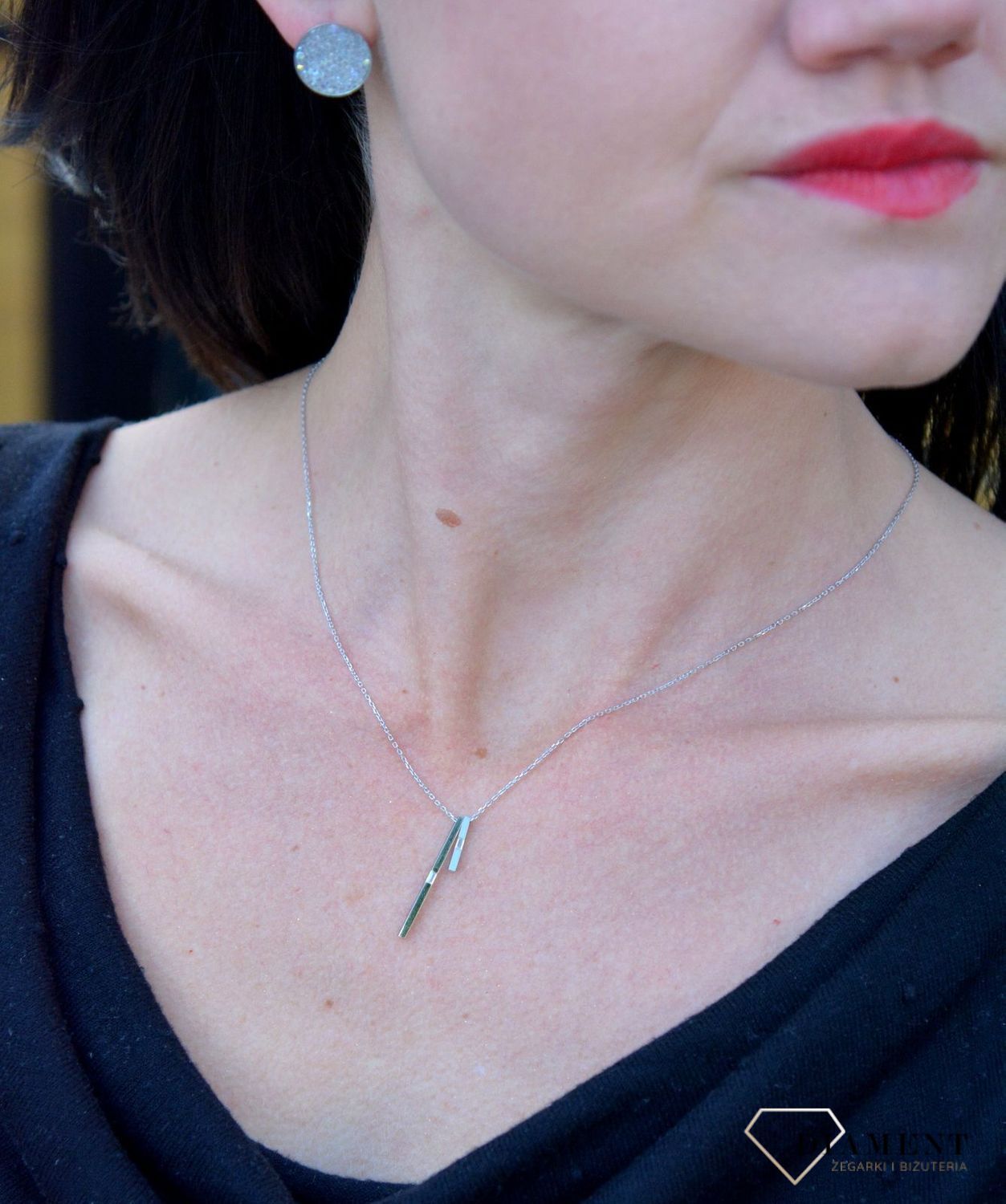 Złoty naszyjnikZ-4 celebrytka białe złoto DIA-NSZ-4236-585. Naszyjnik  to wyjątkowa biżuteria dla mamy i ukochanej osoby. Piękny prezent dla miłośników  białego złota.jpg